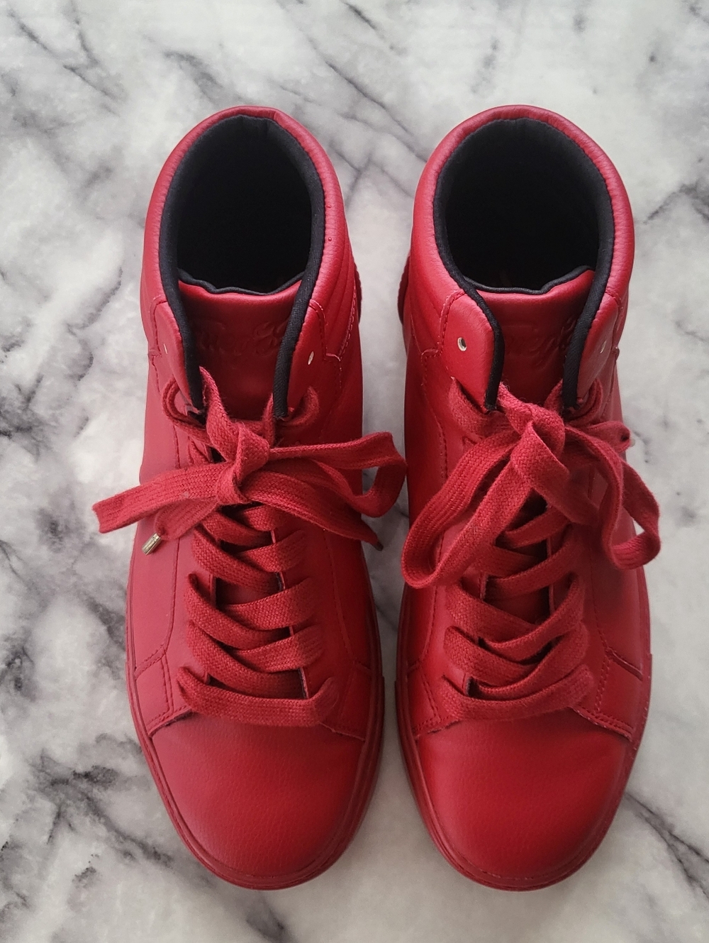 Fuego High Top Red Sneakers Men Size 6.5 / Women Size 7.5